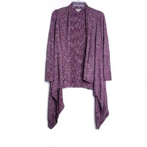 Lucky Brand Maroon Heather Waterfall Cardigan Sweater Women's Size Small